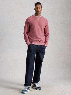 White Stuff Sidmouth Cotton Crew Neck Sweatshirt, Pink, Pink