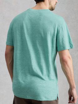 White Stuff Abersoch Linen Regular Fit Short Sleeve T-Shirt, Navy - view 2, Green