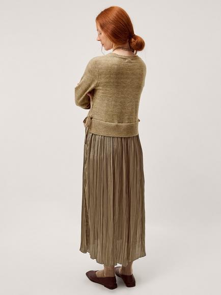 Monsoon Nayla Pleated Jumper Dress, Taupe - view 2, Taupe