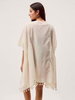 Monsoon Astrid Embellished Mini Kaftan, White - view 2, White