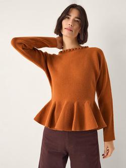 Monsoon Peony Peplum Jumper, Orange