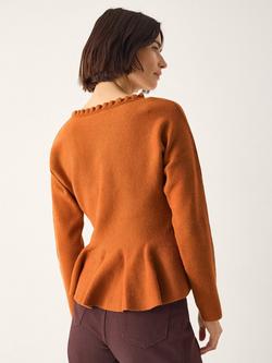 Monsoon Peony Peplum Jumper - view 2, Orange