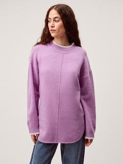 Monsoon Tori Colour Contrast Jumper, Lilac