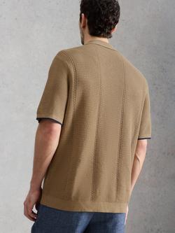 White Stuff Thame Polo Shirt, Brown - view 2, Brown