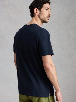 White Stuff Abersoch Linen Regular Fit Short Sleeve T-Shirt, Navy - view 2, Navy