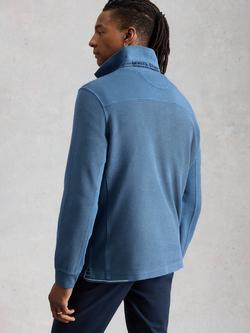 White Stuff Sidmouth Cotton Polo Neck Sweatshirt, Blue - view 2, Blue