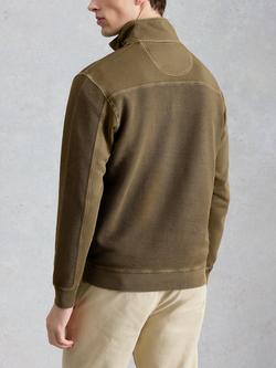 White Stuff Sidmouth Cotton Zip Neck Sweatshirt, Khaki - view 2, Khaki