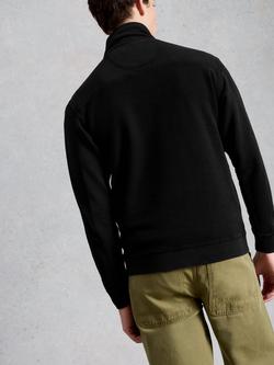 White Stuff Sidmouth Cotton Zip Neck Sweatshirt, Nearly Black - view 2, Nearly Black