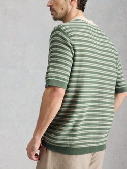 White Stuff Thame Cotton Blend Short Sleeve Polo Shirt, Green - view 2, Green