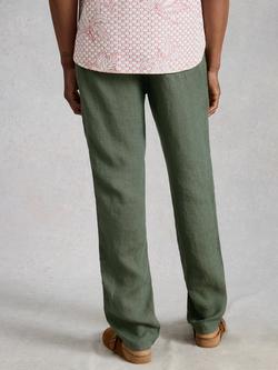 White Stuff Skelmer Linen Trousers, Khaki - view 2, Khaki