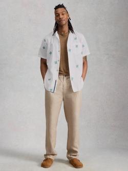 White Stuff Bourne Embroidered Motif Long Sleeve Cotton Shirt, White, White