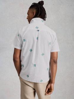 White Stuff Bourne Embroidered Motif Long Sleeve Cotton Shirt, White - view 2, White