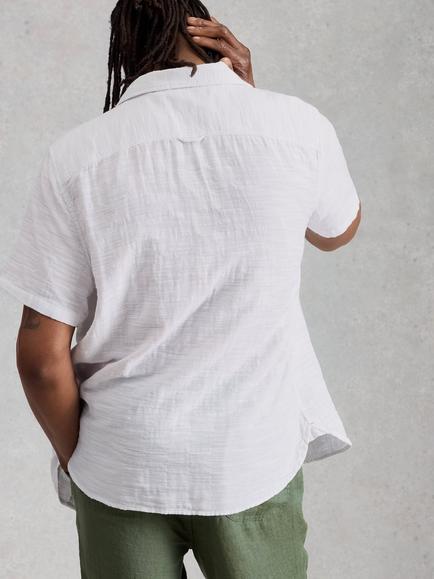 White Stuff Denny Woven Check Short Sleeve Shirt, White - view 2, White