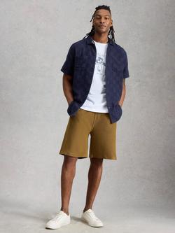 White Stuff Denny Woven Check Short Sleeve Shirt, Midnight Blue, Midnight Blue