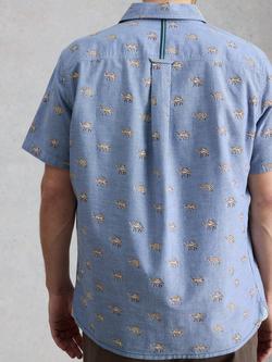 White Stuff Finsbury Camel Print Shirt, Mid Blue - view 2, Mid Blue