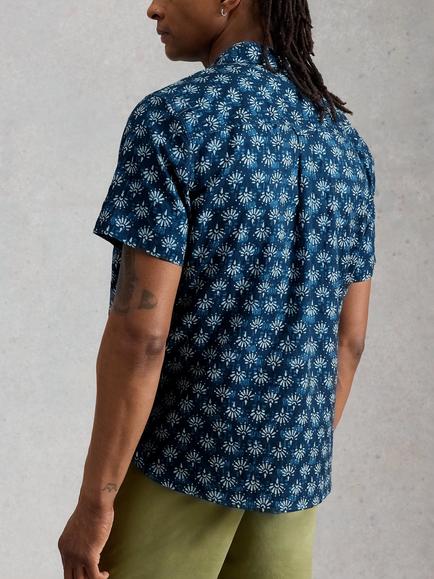 White Stuff Finsbury Floral Print Shirt, Blue/Multi - view 2, Blue/Multi