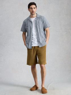 White Stuff Hayle Cotton Abstract Short Sleeve Shirt, Blue, Blue