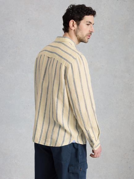 White Stuff Keswick Striped Linen Shirt, Grey - view 2, Grey
