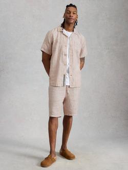 White Stuff Keswick Short Sleeve Linen Shirt, Multi/Grey, 