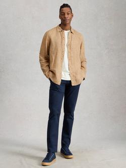 White Stuff Keswick Linen Long Sleeve Shirt, Dark Yellow, Dark Yellow