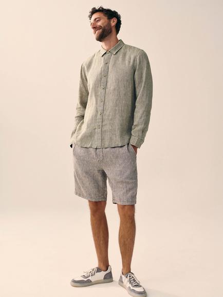 White Stuff Keswick Linen Long Sleeve Shirt, Khaki, Khaki