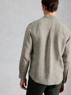 White Stuff Keswick Linen Long Sleeve Shirt, Khaki - view 2, Khaki