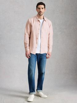White Stuff Keswick Pure Linen Long Sleeve Shirt, Light Pink, Light Pink