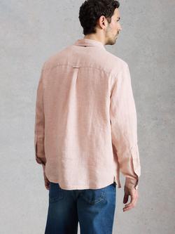 White Stuff Keswick Pure Linen Long Sleeve Shirt, Light Pink - view 2, Light Pink