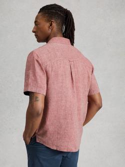 White Stuff Keswick Linen Short Sleeve Shirt, Red - view 2, Red
