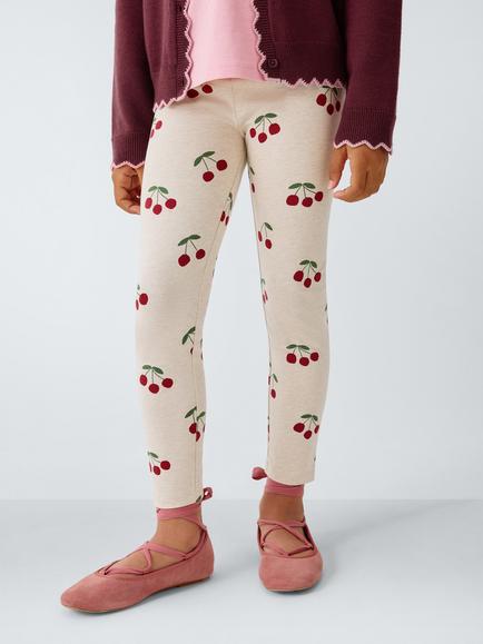 John Lewis Kids' Cherry Leggings, Pack of 3, Multi - view 2, Multi