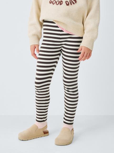 John Lewis Kids' Floral Stripe Leggings, Pack of 3, Multi - view 2, Multi