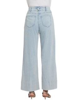 NYDJ Simone High Rise Stripe Wide Leg Jeans, Azure Stripe - view 2, Azure Stripe