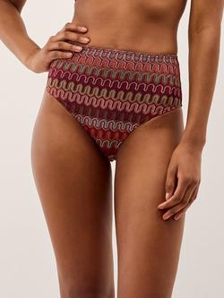 Monsoon Zaria Crochet Bikini Bottoms, Burgundy/Multi - view 2, Burgundy/Multi
