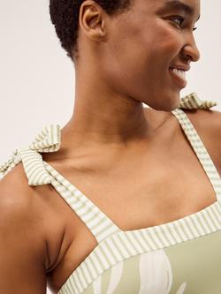 Monsoon Lillie Abstract Leaf Print Swimsuit, Green/White - view 2, Green/White