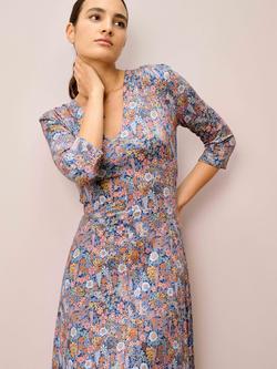 Brora Liberty Print Floral Jersey Dress, Chambray - view 2, Chambray