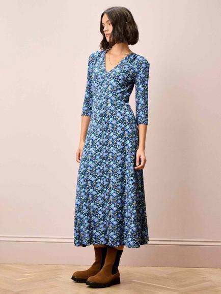 Brora Liberty Print Floral Jersey Dress, Iris, Iris