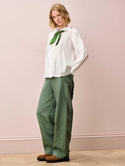 Brora Pintuck Chain Stitch Shirt, White - view 2, White