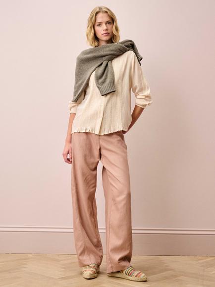 Brora Floral Broderie Anglaise Shirt - view 2, Oyster