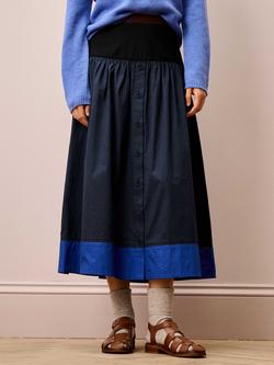 Brora Colour Block Midi Skirt, Navy, Navy