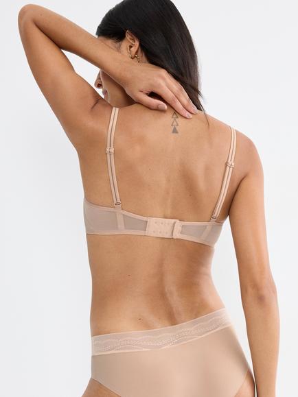 Triumph Breathe & Lift Smart Padded Non Wired Bra, Neutral Beige - view 2, Neutral Beige