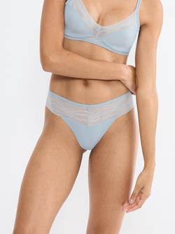 Triumph Breathe & Lift Smart Thong, Light Blue