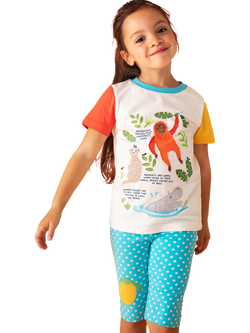 Frugi Kid' Avery Short Sleeve Animal Applique T-Shirt, Soft White - view 2, Soft White