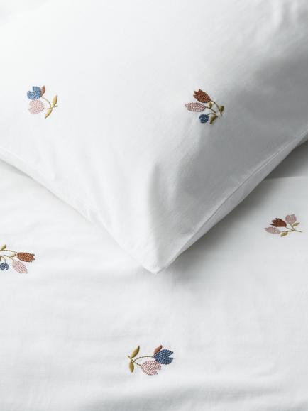 John Lewis Bibury Embroidered Cotton Duvet Cover Set - view 2, Multi