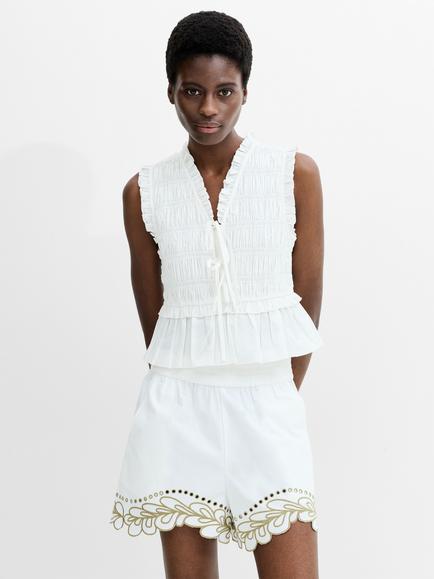 French Connection Rhodes Sleeveless Cotton Top, Summer White, Summer White
