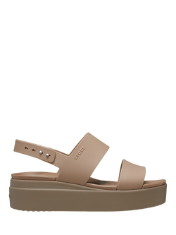 Crocs Brooklyn Low Wedge Platform Sandals, Latte/Mushroom