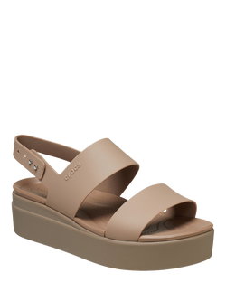 Crocs Brooklyn Low Wedge Platform Sandals - view 2, Latte/Mushroom
