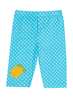 Frugi Kids' Laurie Lemon Applique Shorts, Blue Skies, Blue Skies