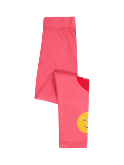 Frugi Kids' Leona Motif Leggings, Rhubarb, Rhubarb
