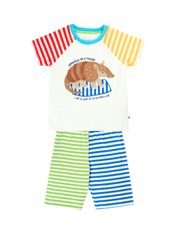 Frugi Kids' Slumber Short Sleeve Pyjama Set, Multi, Multi
