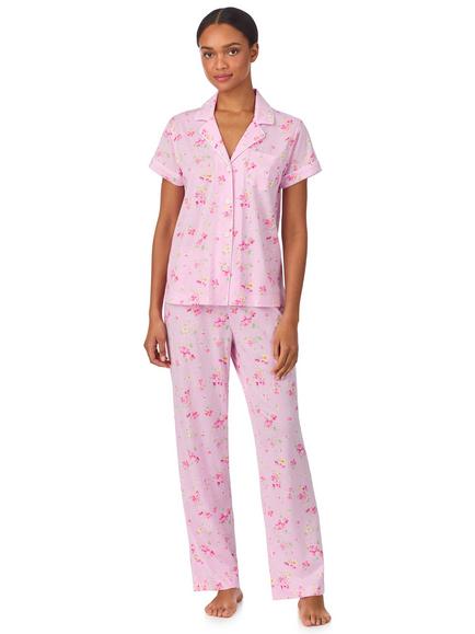 Lauren Ralph Lauren Floral Button Down Long Pyjama Set, Pink, Pink